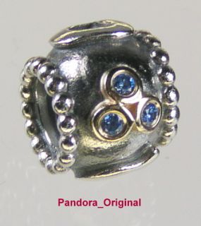 Original Pandora Silber , 14 k.Gold Element 790586 CZB