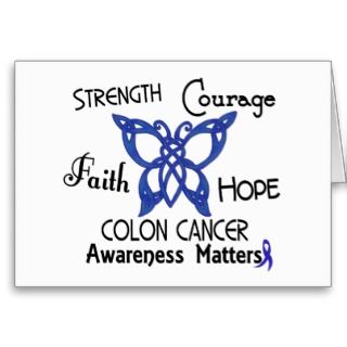 Colon Cancer Celtic Butterfly 3 Greeting Card
