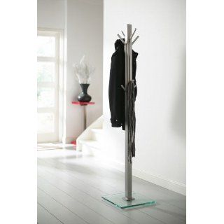 Design Garderobe Standgarderobe H 185 cm mit Glas Standfuß