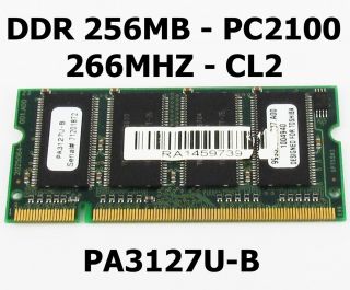 RAM Speicher Laptop DDR 256MB   PC2100 266MHZ CL2   PA3127U B