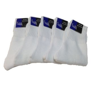 S272 5 Paar Sportsocken Tennissocken Socken WEISS DICKER 40 43 V2