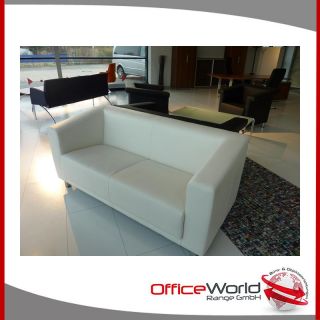 Designer Sofa   Couch in edlem Nappaleder weiß für Lounge oder