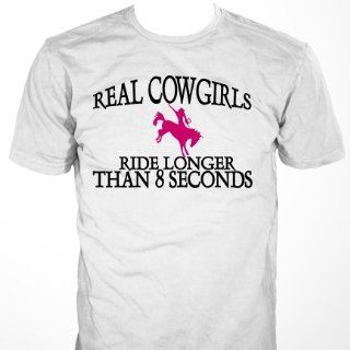 Lustige Coole Sprüche Fun T Shirts Real Cowgirls Ride Herren TShirt