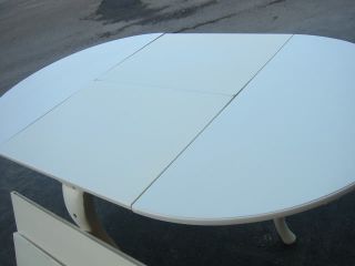 Kulissentisch Esstisch weiß Landhaus rund/oval ausziehbar Holz Tisch