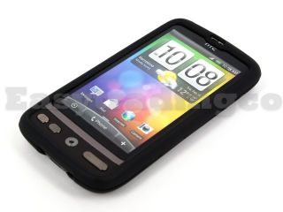 Rubber Silicone Hard Case for HTC Desire Bravo Black