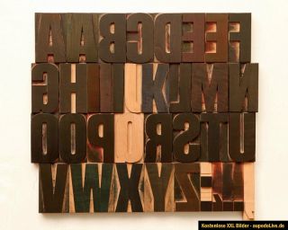 33C2   Holzbuchstaben Antik Holzlettern   Letterpress Wood Type   36