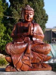 42 cm Gebet BUDDHA Meditation Mönch HOLZ BUDDA Feng Shui 286