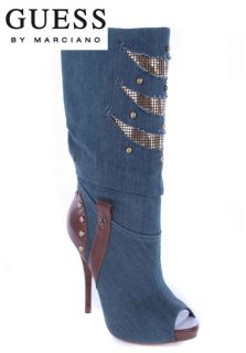 GUESS Stiefel Highheels Jeans Blau / Braun Gr. 37; 38 #455