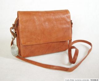 Vintage Tasche Braun Leder Schultertasche Bag