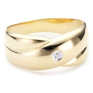 Bella Donna Damen Ring 8 Karat Gelbgold 1 Diamant Gr. 54 103552