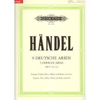 Deutsche Arien HWV 202 210 / URTEXT für Sopran, Violine (Flöte
