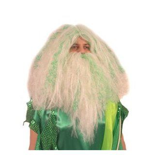 Neptun Bart grün weiss passend zum NeptunKostüm neu 