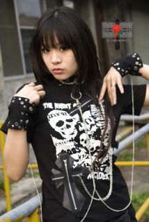 Visual Kei Rock SLAVE Gothic Punk HandCuffs Choker Set