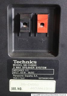 Technics SH CH550 Stereo Anlage schwarz mit 2 Lautsprecher 100 Watt
