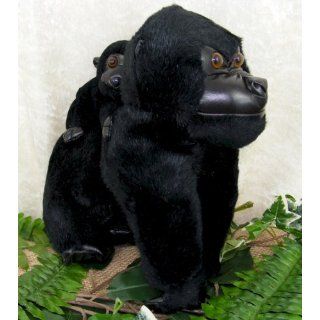 Affe Gorilla mit Baby dunkelbraun 24 cm zum knuddeln 