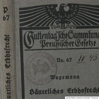 Prussia heritage law Bäuerliches Erbhofrecht 1933 u