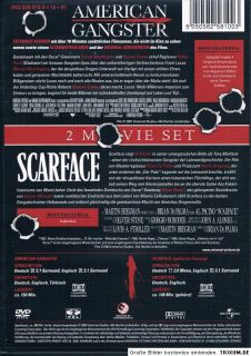 SCARFACE + AMERICAN GANGSTER (298 Minuten) 2 DVDs NEU