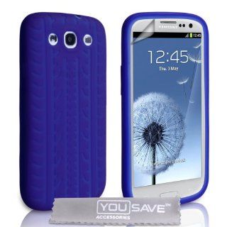 Samsung Galaxy S3 Tasche Silikon Reifen Lauffläche Hülle   Blauvon