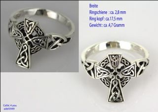 Ring Silber Keltisch Celtic Kreuz unendlich knoten Triquetra
