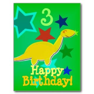 Happy Birthday Star Dinosaur Postcard
