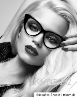 Fifties Style Cat Eye Brille Klarglas o.Stärke Vintage Nerd Fashion