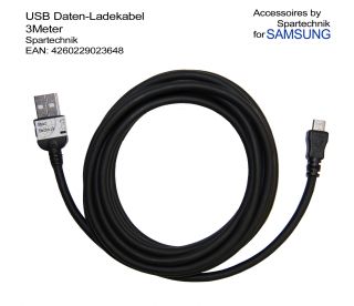 Meter USB Daten Ladekabel Samsung S2 S3 B7722i C3530 Chat T335 350