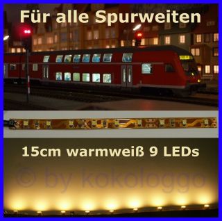 S343 LED Waggonbeleuchtung 150mm warmweiss analog mit Kabel