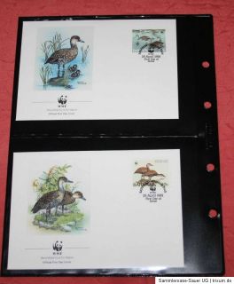 WWF Bahamas Mi 672 675 Kuba Pfeifgans Vögel 4 Ersttagsbriefe FDC