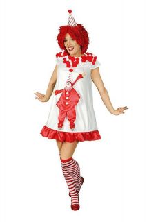 Clown Dame Lissy Lustiges Damen Zirkus Karneval Kostüm Kleid rot