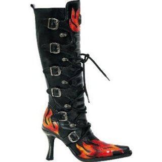 New Rock Boots Damen Stiefel   Style 9308 rote Flammen