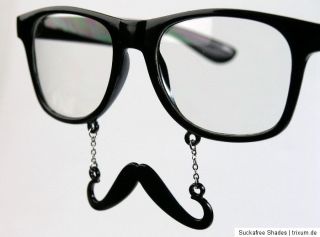 EL BIGOTE Moustache Glasses Nerd Brille clear lens m Schnauzbart