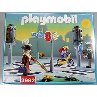 Playmobil 3982   Straßenkreuzung mit Ampeln Spielzeug