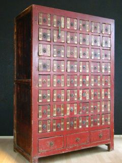 Antik Apothekerschra nk Rot Schrank China Möbel Asiatika   hh04m43