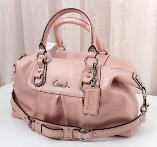 Powder Pink Leather Satchel Bag Purse $358 Guaranteed Authentic