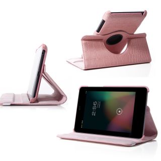 Pink 360° Leder Schutz Hülle Tasche Smart Cover Case für Google