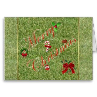 Merry Christmas gardener lawn care landscape Greeting Card