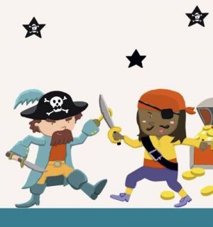 Wandtattoo Piraten Wandsticker Pirates Kinderzimmer