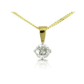 Wunderschöner 18 Karat (750) Gold Solitär Damen   Diamant Anhänger