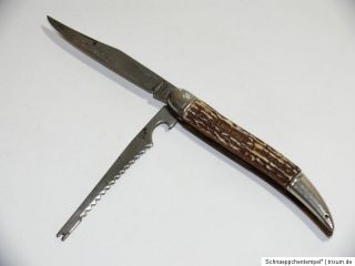 M124 } SEHR ALTES Taschenmesser Fischmesser   Fish Knife •