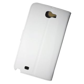 Weiß Schutzhülle Wallet f. Samsung Galaxy Note 2 II Flip Case Cover