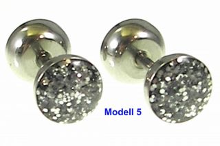 mm Ohrstecker Ohrring Fake Plug Leopard Glitter Piercing Stahl