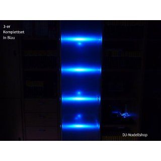 LED 3 er Glasbodenbeleuchtung Komplett Set in Blau+Trafo+Fußschalter