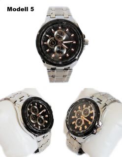 Fashion Digital Analog Uhr Herrenuhr Chronograph Silber Armbanduhr