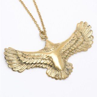 81stgeneration Damen Medaillon Falcon Adler Vintage Stil Messing Gold