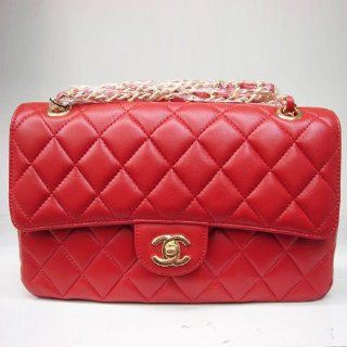 Chanel Womens Designer Medium Flap Bag in Red Leather