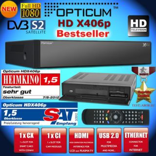 Opticum X406p HD 1080p Full HDTV DIGITAL Sat Receiver Empfänger LAN