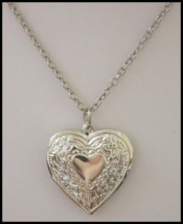 Mittellange Kette Halskette Herz Silber Medaillon NEU