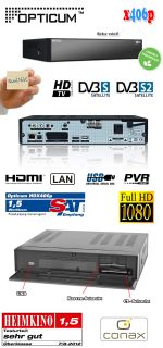 Opticum X406p Digital Satelliten Receiver FULL HDTV USB PVR Wifi LAN