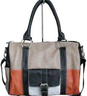 Handtasche Damen Tasche Bowling Bag Patchwork mehrfarbig 