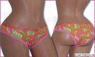 Damen Baumwolle Slips Panty Hipster Slip bunter Hawaii Muster 152
